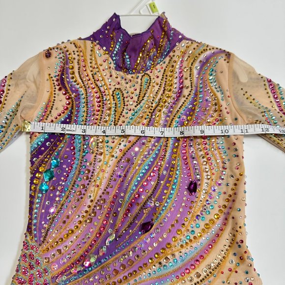 New Figure Skating Dress Size 8 (4~6T) with Hair Scrunchies (110~120cm) - Picture 10 of 12